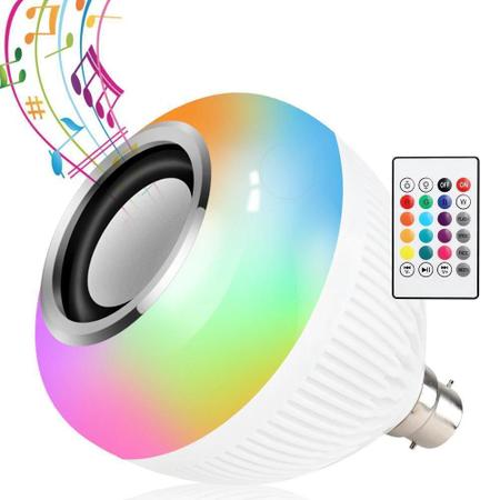 Imagem de Lâmpada Caixa De Som Bluetooth Luz Led Rgb Controle Remoto