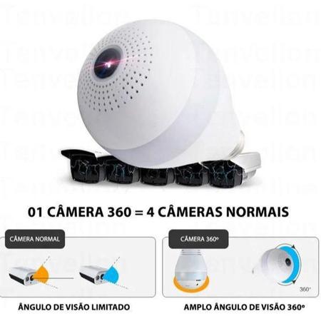 Imagem de Lampada Camera Monitoração Celular 3D Wifi V380 Cam