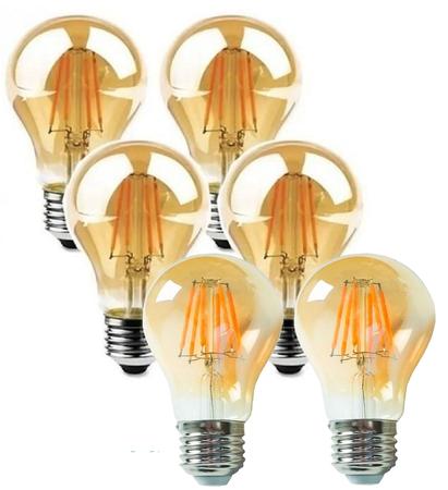 Imagem de Lampada Decorativa Vintage LED - Kit com 6 Lampadas A60