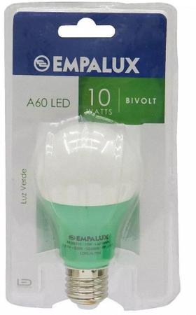 Imagem de Lampada Empalux LED A60 10W E27 COR verde BiVolt
