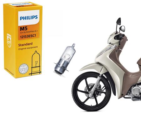 Imagem de Lâmpada Farol Original Philips M5 12v 35w35 Pop Biz C 100 Dream Nxr Bros 125 150 Até 2013 - Crypton 105 Ate 2004 Neo 115