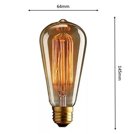 Imagem de Lâmpada Filamento De Carbono Retrô St64 40w Dimerizavel