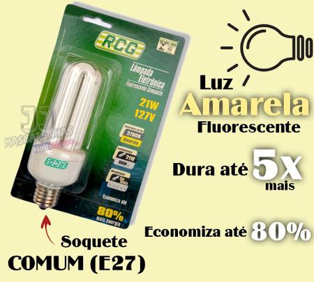 Imagem de Lampada Fluorescente Rcg Luz Amarela Nova 127v 21w 2700k 4un