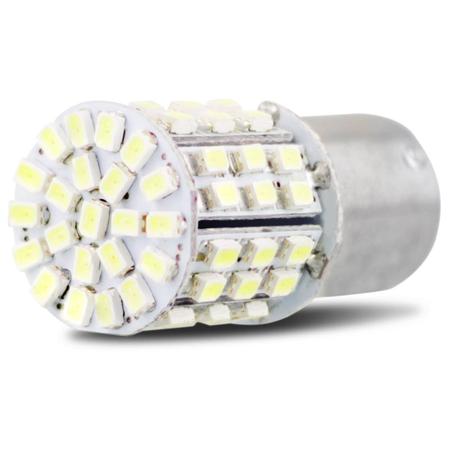 Imagem de Lâmpada LED 2 Polos Trava Reta 64 LEDs 4W 12V Luz Branca Aplicação Direção Ré e Freio