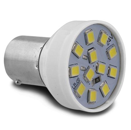 Jogo de 10 Lâmpadas Autopoli Led Ba15s-21 1 Polos Vermelho 30w 12v