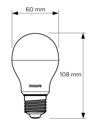 Imagem de Lâmpada Led Bulbo 4,5W Quente Bivolt E27 A60 480lm  Philips