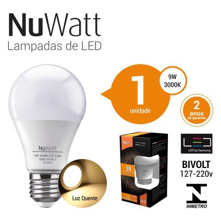 Imagem de Lampada LED Bulbo 9W Samsung A60 E27 3000K Luz Amarela Quente