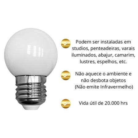 Imagem de Lâmpada LED Bulbo Bolinha 3W E27 3000K