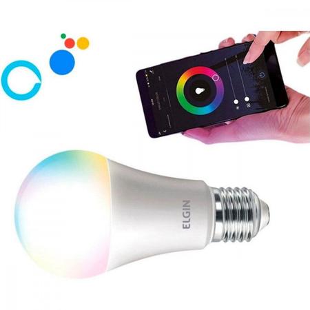 Imagem de Lampada Led Bulbo Elgin Wifi Smart Color A60 - 10W.