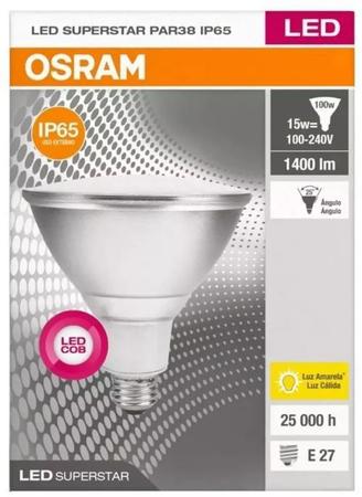 Imagem de Lâmpada LED COB PAR38 15W E27 3000K  Bivolt  Branco Quente -OSRAM