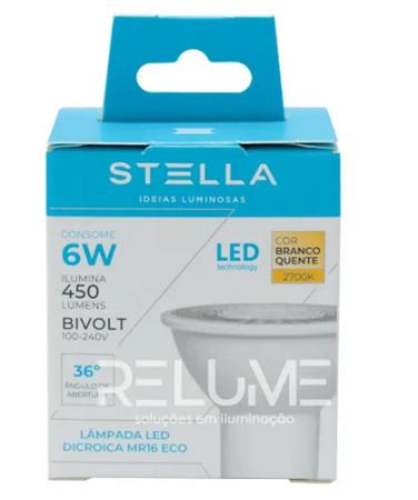 Imagem de Lâmpada led dicroica gu10 6w 450lm  stella sth8535