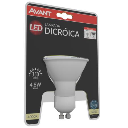 Imagem de Lâmpada Led Dicroica Mr16 Gu10 4,8w Bivolt 2700k 4000k - 6500k