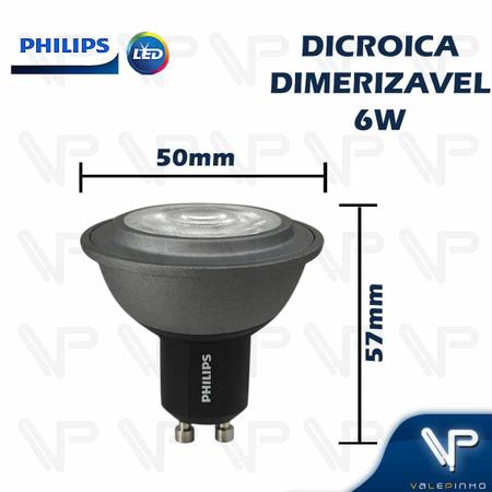 Imagem de Lâmpada led dicróica philips 6w 220v 25g 2700k(branco quente)gu10 dimerizável