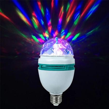 Imagem de Lâmpada LED E27 3W RGB, Globo de Luz Giratório