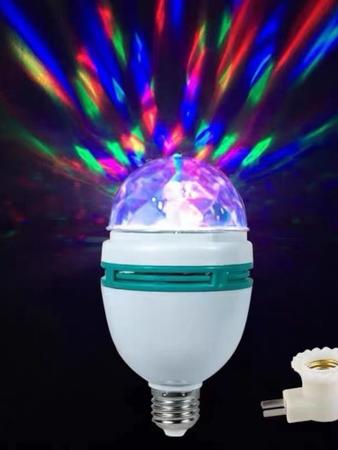 Lampada Led Giratoria Rgb Colorido Bola Maluca Bivolt com Bocal