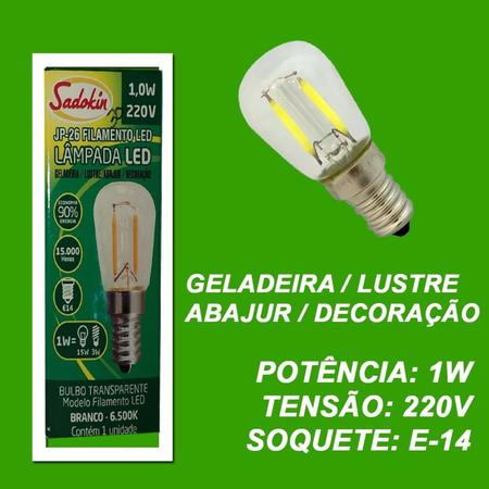 Imagem de Lâmpada LED JP26 para Geladeira Lustre e Decoração 1W 220V