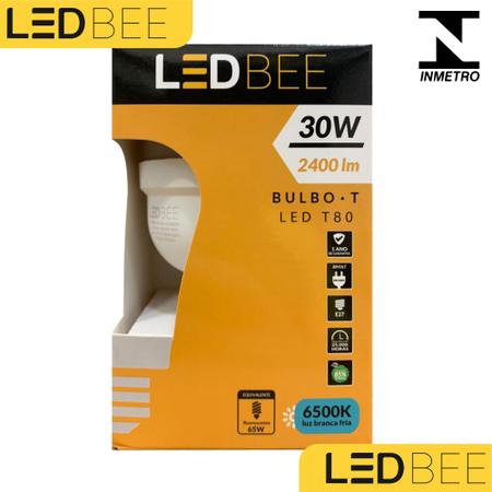 Imagem de Lâmpada Led Super Bulbo Alta Potência E27 Bivolt Branco Frio 30w - LedBee - kit com 5 unidades