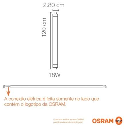 Imagem de LAMPADA LED TUBOLAR T8 OSRAM VIRDO 18W 65000K BRANCA FRIO 1850lm