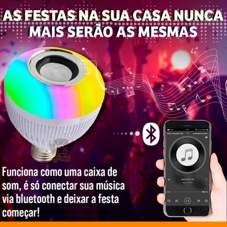 Imagem de Lampada Luz Led Rgb Bluetooth Música Caixa Som Festa Musica