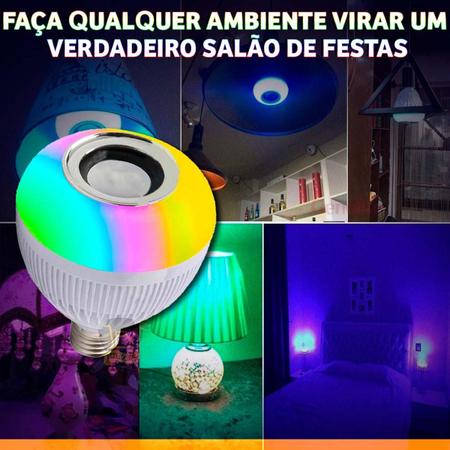 Imagem de Lampada Luz Led Rgb Bluetooth Música Caixa Som Festa Musica