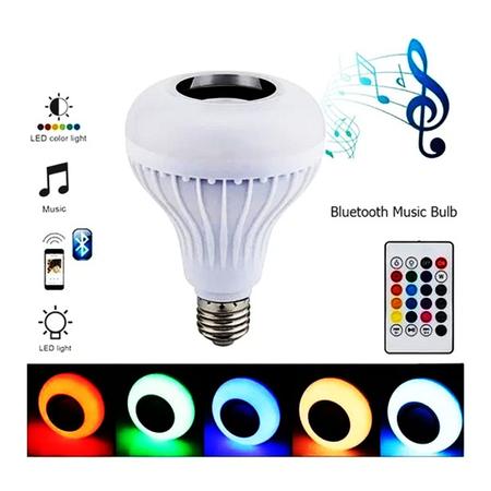 Imagem de Lampada Musical Caixa Som Bluetooth Led Rgb Com Controle