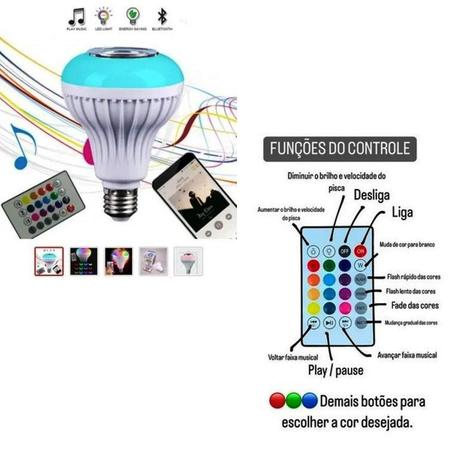 Imagem de Lampada Musical Caixa Som Bluetooth Led Rgb Com Controle