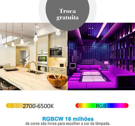 Imagem de Lâmpada Smart WiFi LED Inteligente Color RGB , Luz Branca Quente e Fria Alexa Google Bivolt 12W ou 15W