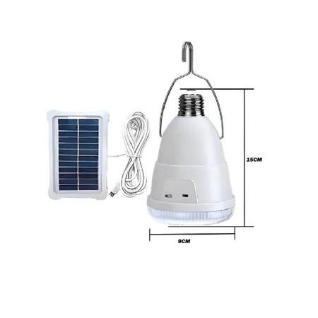 Imagem de Lâmpada Solar de Emergência Bulb LED 28W Residencial Recarregável Padrão E27 Longa Vida