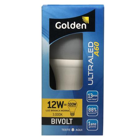 Imagem de Lâmpada Ultra Led A60 12W Bivolt 3000k - Golden