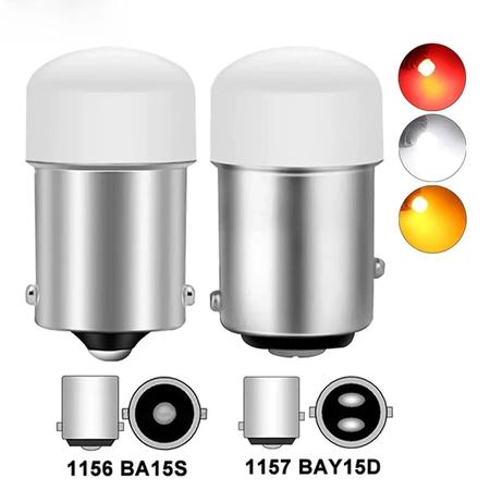 Imagem de Lâmpadas de Sinalização de Carro LED (2 Unidades) - Branco, Vermelho e Amarelo - 1156 P21W/1157 BA15S 5W