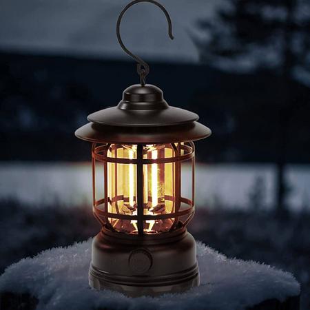 Imagem de Lampião Lanterna Luminária Led Recarregável Portátil Camping Pesca Luz de Emergência 