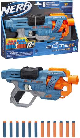 Nerf Elite 2.0 Commander Com Tambor Giratório Para 6 Dardos