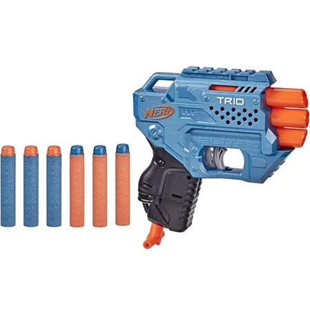 Imagem de Lança Dardos Nerf Elite 2.0 Trio TD3 Com 3 Tubos de Lançamento e 6 Dardos - Azul e Laranja - Hasbro - E9957