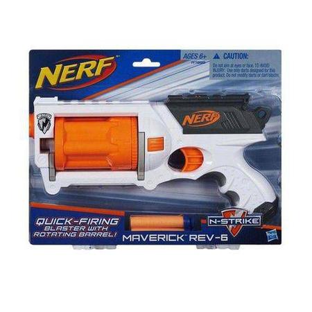 Lançador Nerf N Strike Maverick Rev- 6 Tambor Giratório - Hasbro