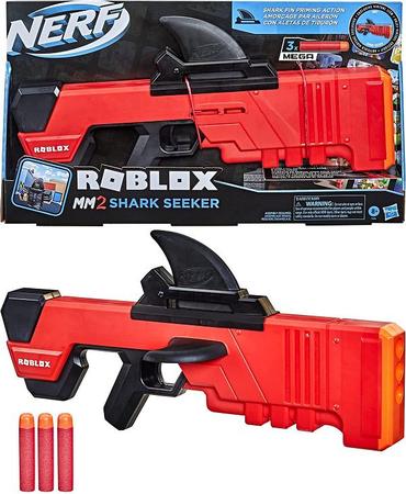 Lançador de Dardos Roblox Nerf MM2 Shark Seeker - Hasbro 5 Peças