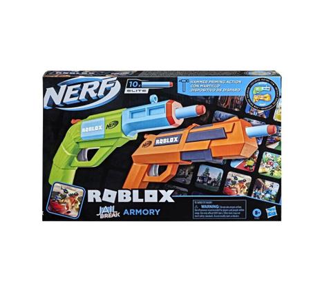 Lança Dardos Nerf Roblox Jailbreak Armory Kit com 2 Lançadores