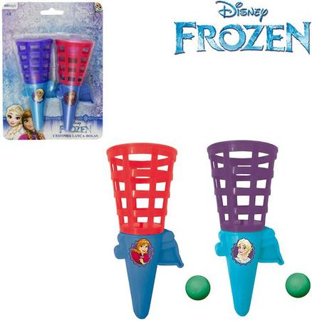 Kit Agarra e Lança Frozen Disney 3 Peças 2 Pratos 1 Bola em