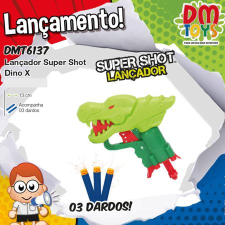 Lançador 3 Dardos Nerf Arminha Pistola Brinquedo Dinossauro