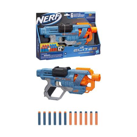 Lançador de Dardos Nerf Elite 2.0 Commander RD-6 E9486 Hasbro - Faz a Boa!