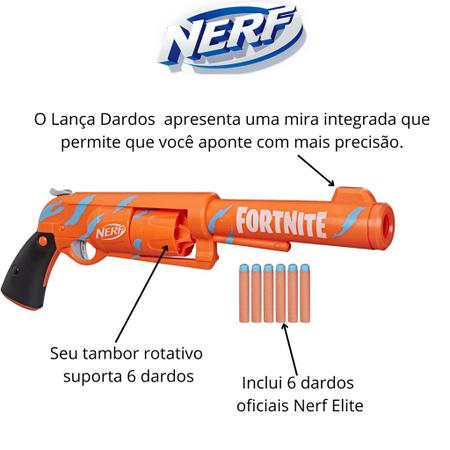 Lançador de Dardos Nerf Fortnite 6-SH Hasbro 7 Peças com