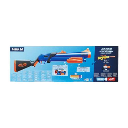 NERF Lançador Fortnite Pump SG, com Câmara de Recarga e 4 Dardos