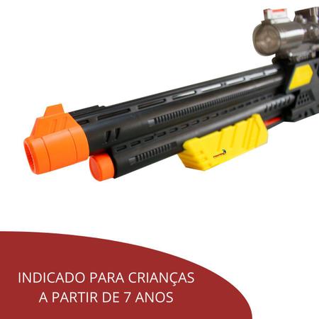 Lançador de Dardos Pistola Arminha Shoot Infantil Tipo Nerf 6 Dardos Mira e  Luz Importway BW142 