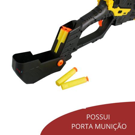 Lançador de Dardos Pistola Arminha Shoot Infantil Tipo Nerf 6 Dardos Mira e  Luz Importway BW142 