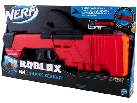 Hasbro Nerf Mega Roblox MM2 Shark Seeker Toy. Comes with 3 Mega Darts