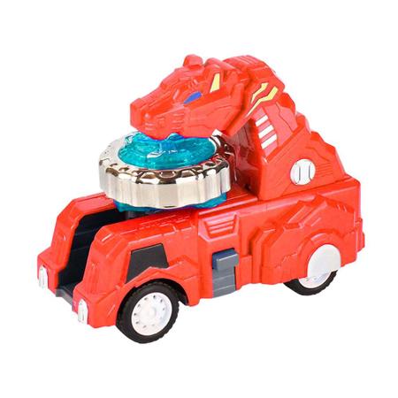 Imagem de Lançador e Pião de Batalha - Dino Tiger Car - ZipZap - Tigre Vermelho - DM Toys
