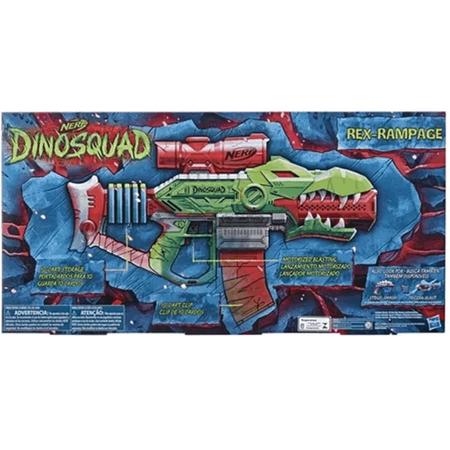 Nerf Lançador de Dardos Fuzil Rex Rampage: Dino Squad - Hasbro