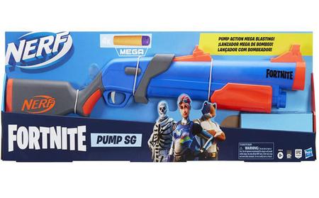 NERF Lançador Fortnite Pump SG, com Câmara de Recarga e 4 Dardos