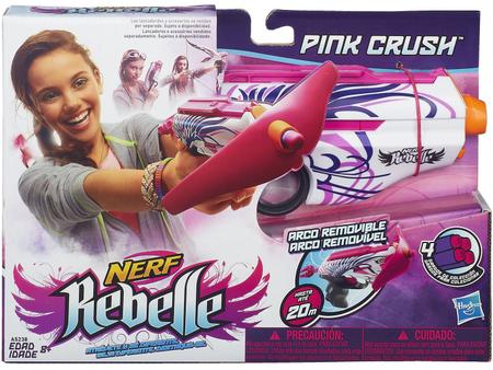 Lanca dardos nerf rebelle pink crush a4739 23cm hasbro