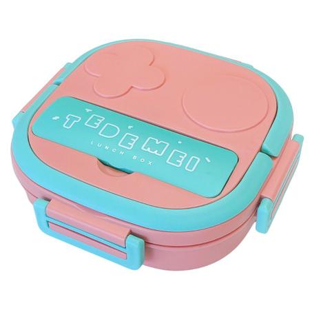 Lancheira Bento Box Infantil Marmita Colorida 3 Divisórias