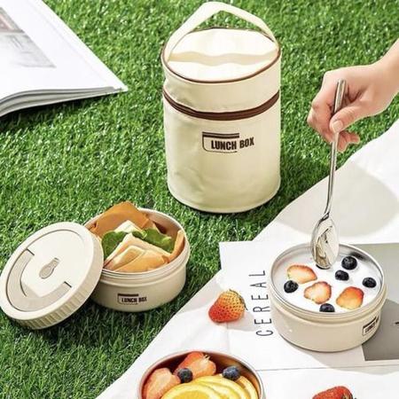 Imagem de Lancheira Bentobox Bolsa Térmica Com 3 Potes De Aço Inox